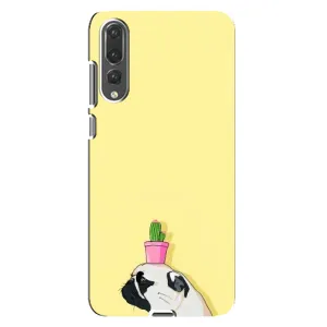 Бампер для Huawei P20 Pro, CLT-L04 с картинкой "Песики" (Кактус на голове)