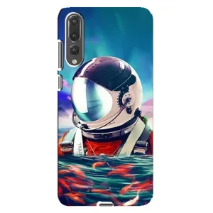 Силіконовый Чохол з принтом "Космонавти" на Huawei P20 Pro, CLT-L04 (Космонавт у воді)