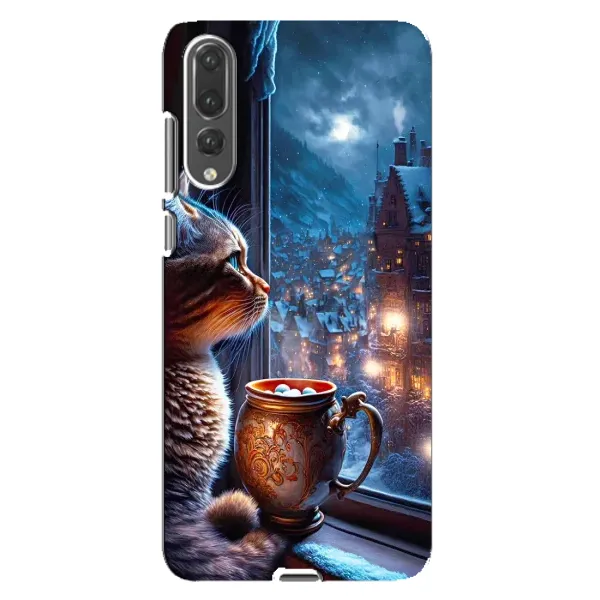 Чехол с рисунком «Кот новогодний» для Huawei P20 Pro (CLT-L04)