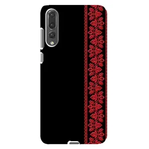 Силиконовый Чехол на Huawei P20 Pro, CLT-L04 (Красная Вышиванка)