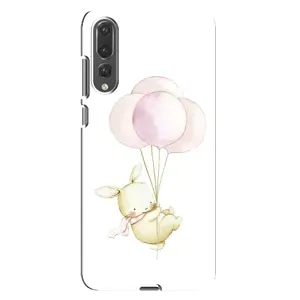 Силиконовый бампер с картинкой животных для Huawei P20 Pro, CLT-L04 (Кролик и шарики)