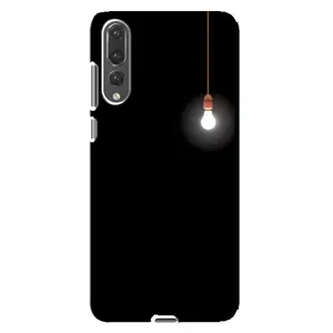 Чохол з картинками на чорному фоні для Huawei P20 Pro, CLT-L04 (Лампочка)
