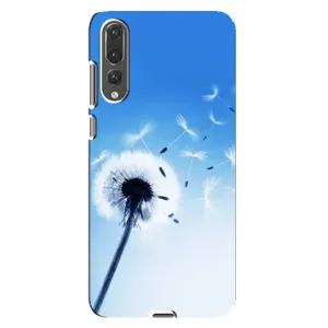 Силіконовий Чохол з кульбабками на Huawei P20 Pro, CLT-L04 (Кульбабка на блакитному)