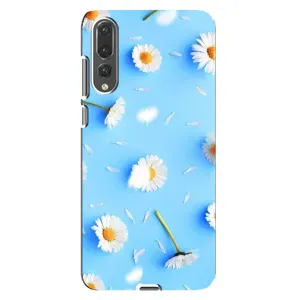 Чохол з Квітами для Huawei P20 Pro, CLT-L04 (ромашки на блакитному)