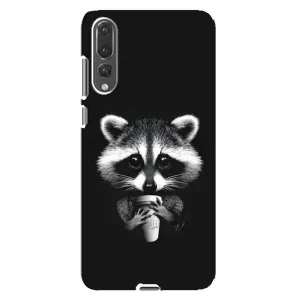 Силиконовый Чехол с Енотами на Huawei P20 Pro, CLT-L04 (С кофем)