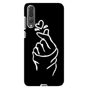 Чехлы (Знак сердечка) на Huawei P20 Pro, CLT-L04 (Сердце на черном)