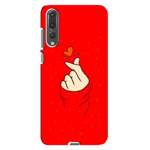 Чехлы (Знак сердечка) на Huawei P20 Pro, CLT-L04 (Сердце на красном)