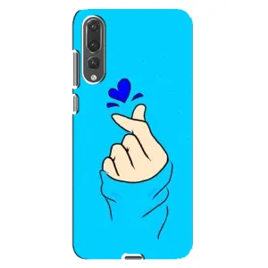 Чехлы (Знак сердечка) на Huawei P20 Pro, CLT-L04 (Сердце на синем)
