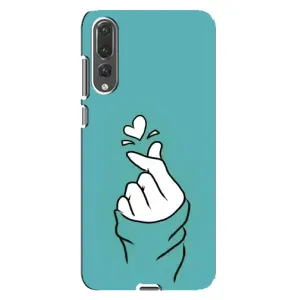 Чехлы (Знак сердечка) на Huawei P20 Pro, CLT-L04 (Сердечко на бирюзовом)