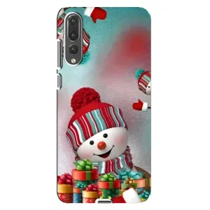 Чохли на Новий Рік Huawei P20 Pro, CLT-L04 (Сніговик в шапці)