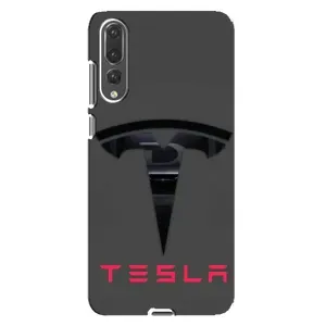 Силиконовый бампер с картинкой машины на Huawei P20 Pro, CLT-L04 (Logo TESLA)