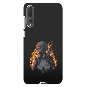 Силиконовый чехол с картинкой "Герой Pubg" на Huawei P20 Pro, CLT-L04 (В огне)