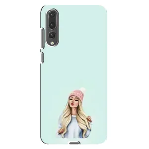 Силиконовый Чехол на Huawei P20 Pro, CLT-L04 с картинкой Стильных Девушек (В шапке)