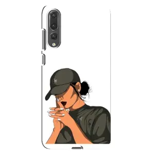 Силиконовый Чехол на Huawei P20 Pro, CLT-L04 с картинкой Стильных Девушек (В зеленом)
