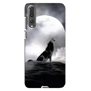 Чехол с Волком на Huawei P20 Pro, CLT-L04 (Волк и луна)