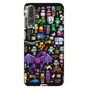 Чехол майнкрафт для Huawei P20 Pro, CLT-L04 (Все персонажи)