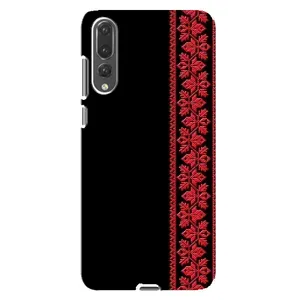 Силиконовый Чехол на Huawei P20 Pro, CLT-L04 с картинкой Вышиванки (Вышиванка на черном)