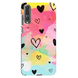 Чехлы с тематикой "Маленькие Сердечки" на Huawei P20 Pro, CLT-L04 (Яркие сердечки)