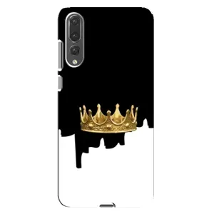Чехол (Корона на чёрном фоне) для Хуавей П20 Про (Золотая корона)
