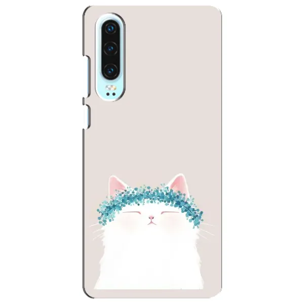 Чехол с рисунком «Белый котик» для Huawei P30 Чехол с рисунком «Белый котик» для Huawei P30