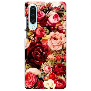 Силиконовый бампер с принтом (цветочки) на Хуавей П30 (Букет цветов)
