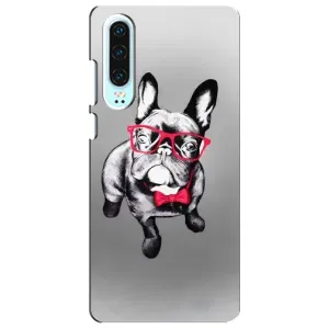 Чехол (ТПУ) Милые собачки для Huawei P30 (Бульдог в очках)