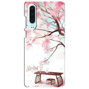 Чехол с принтом САКУРЫ на Huawei P30 (Чайная церемония)