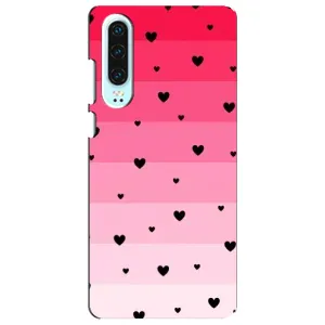 Чехлы с тематикой "Маленькие Сердечки" на Huawei P30 (Чорные сердечки)