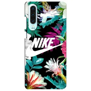 Силиконовый Чехол на Huawei P30 с картинкой Nike (Цветочный Nike)