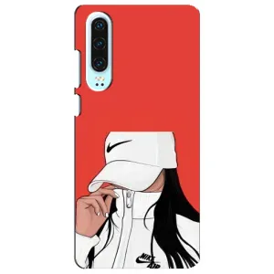 Силиконовый Чехол на Huawei P30 с картинкой Стильных Девушек (Девушка Nike)