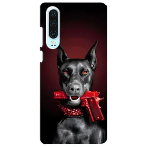 Чехол ДОБЕРМАН для Huawei P30 (Доберман злой)