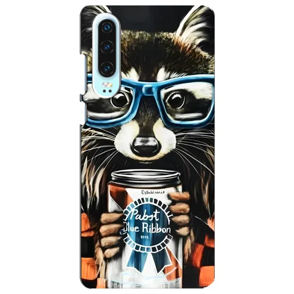Чехол с рисунком «Енот в очках» для Huawei P30 Чехол с рисунком «Енот в очках» для Huawei P30