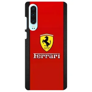 Силиконовый бампер с картинкой машины на Huawei P30 (Ferrari Logo)