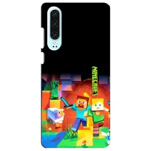 Чехлы для Huawei P30 (Персонажи Майн Крафт) (Герой Майнкрафт)