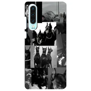 Чехол ДОБЕРМАН для Huawei P30 (Коллаж Доберман)