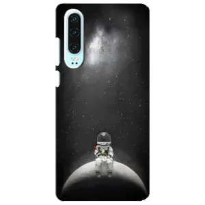 Силиконовый Чехол с принтом "Космонавты" на Huawei P30 (Космонавт романтик)