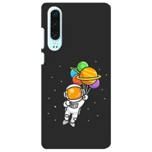 Силиконовый Чехол с принтом "Космонавты" на Huawei P30 (Космонавт с шариками)