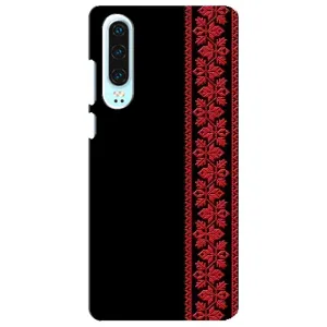 Силиконовый Чехол на Huawei P30 (Красная Вышиванка)