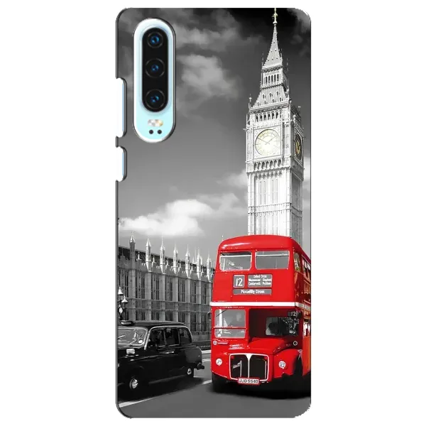 Чехол с рисунком «Красный автобус» для Huawei P30
