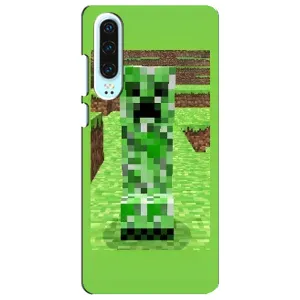 Чехлы для Huawei P30 (Персонажи Майн Крафт) (Крипер 2)