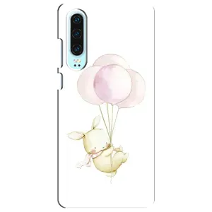 Силиконовый бампер с картинкой животных для Huawei P30 (Кролик и шарики)