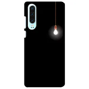 Чехол с картинками на черном фоне для Huawei P30 (Лампочка)