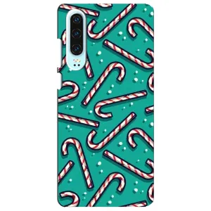 Силиконовый бампер на рождество для Huawei P30 (Леденцы)