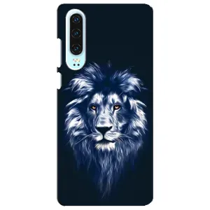 Чехол с картинкой на Huawei P30 (Лев - синий)