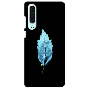 Чехол с картинками на черном фоне для Huawei P30 (Листочек)