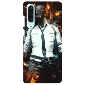 Силиконовый чехол с картинкой "Герой Pubg" на Huawei P30 (Man Пубг)