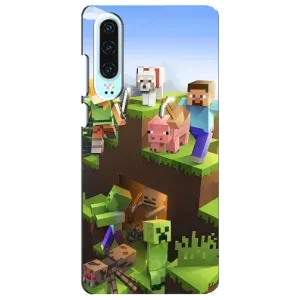 Чехлы для Huawei P30 (Персонажи Майн Крафт) (Майн-крафт)