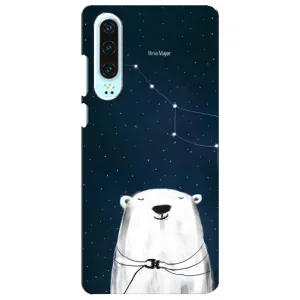 Силиконовый бампер с картинкой животных для Huawei P30 (Медведица)