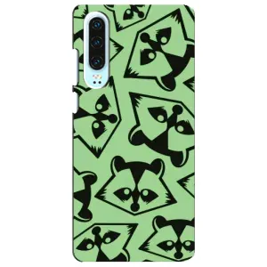 Силиконовый Чехол с Енотами на Huawei P30 (Мордочки Енота)
