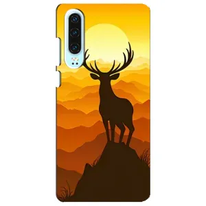 Чехлы с изображением разных животных для Huawei P30 (Силуэт Оленя)